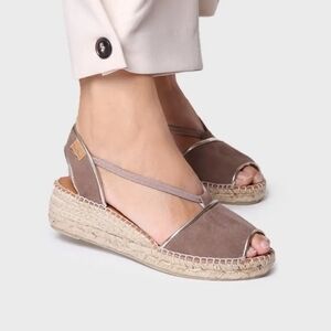 Toni Pons BILDA suede wedge espadrilles. Color Taupe. Size US 6.5. New.